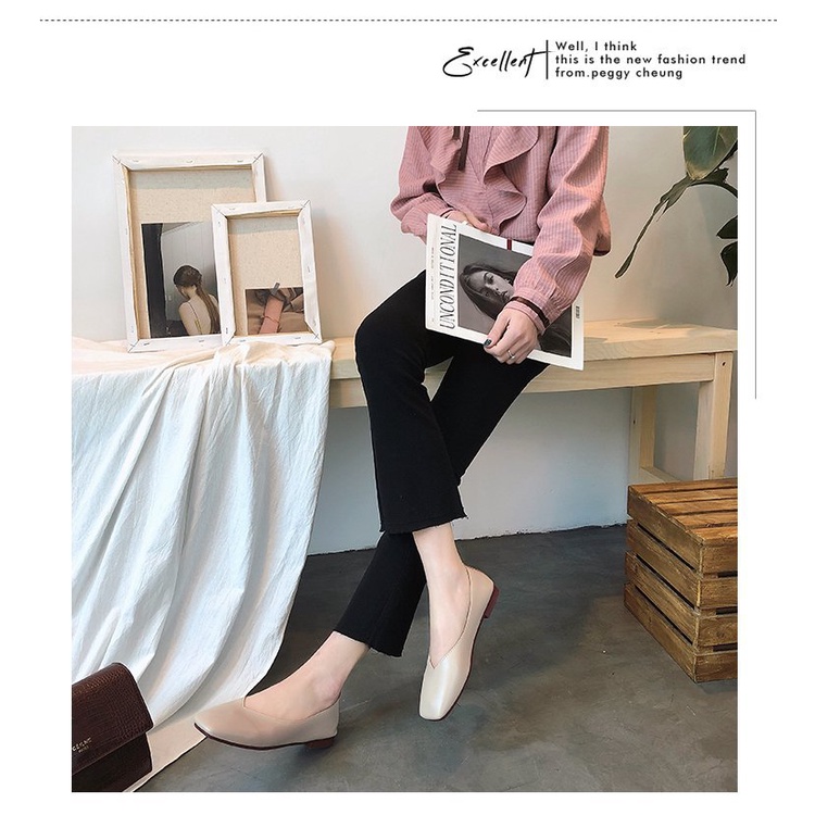 New Female Summer Summer Fashion Single Shoes Korean Version Of The Shallow Mouth Flat Bottom Peas Shoes Ladies Casual S