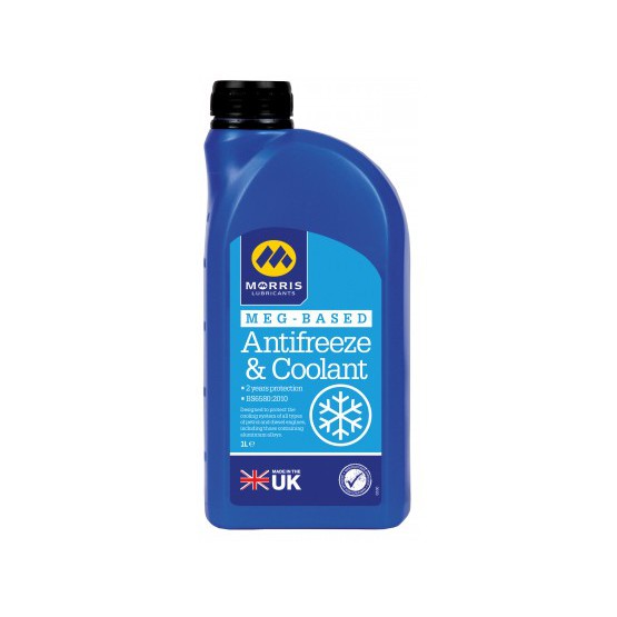 Nước làm mát động cơ ô tô màu xanh pha 50/50 Morris MEG Antifreeze and Coolant 1L