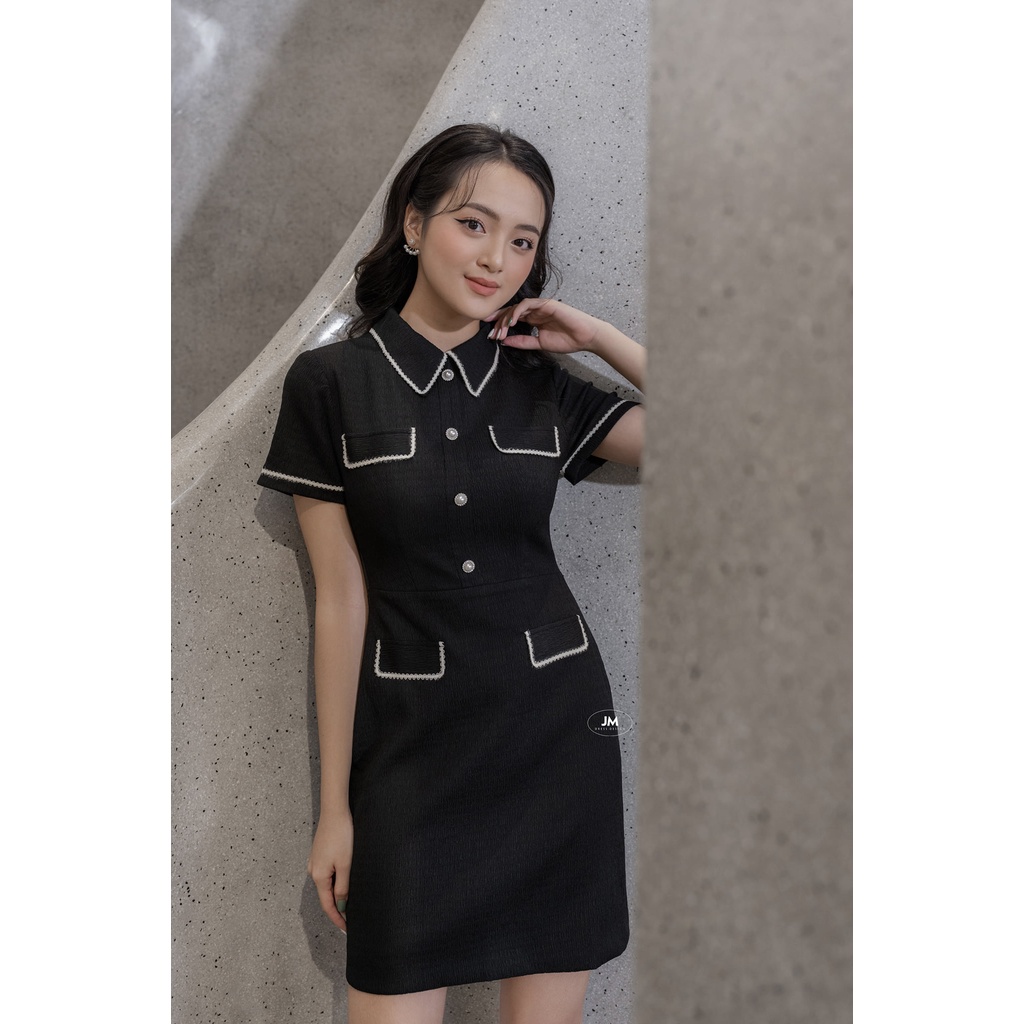 Đầm Cổ Đức JM Dress Desgin Dáng A Phối Ren Trang Trí D87523