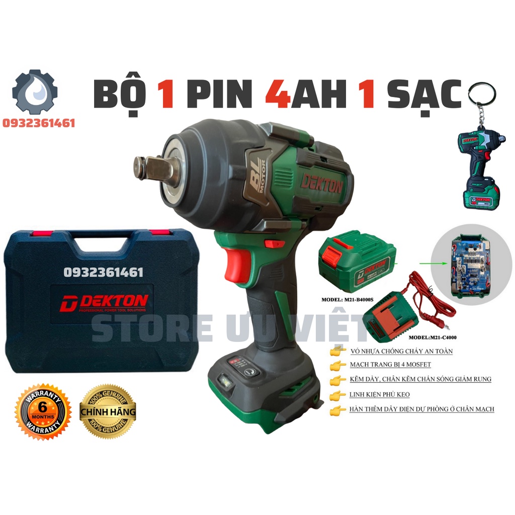 Máy siết Bulong 750nm Dekton M21-IW750N cùng chân pin makita BẢO HÀNH 6 THÁNG GIÁ TỐT