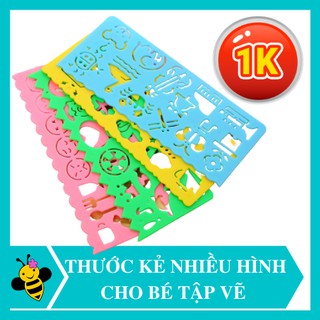 [SALE 1K GIÁ HỦY DIỆT] THƯỚC KẺ nhiều hình CHO BÉ tập vẽ