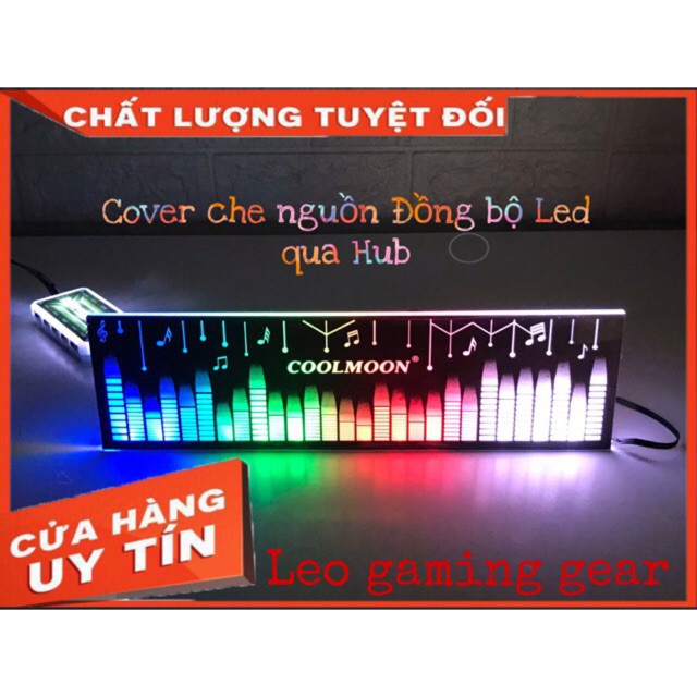 (bán sỉ) Tấm che nguồn, Cover Che Nguồn Máy Tính Coolmoon Led RGB - Đồng Bộ Hub Điều Khiển (freeship 99k)