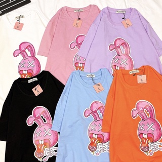 Áo Thun Tay Ngắn UNISEX in decal THỎ - Hình chụp thật (Đủ size M-L-XL-XXL)