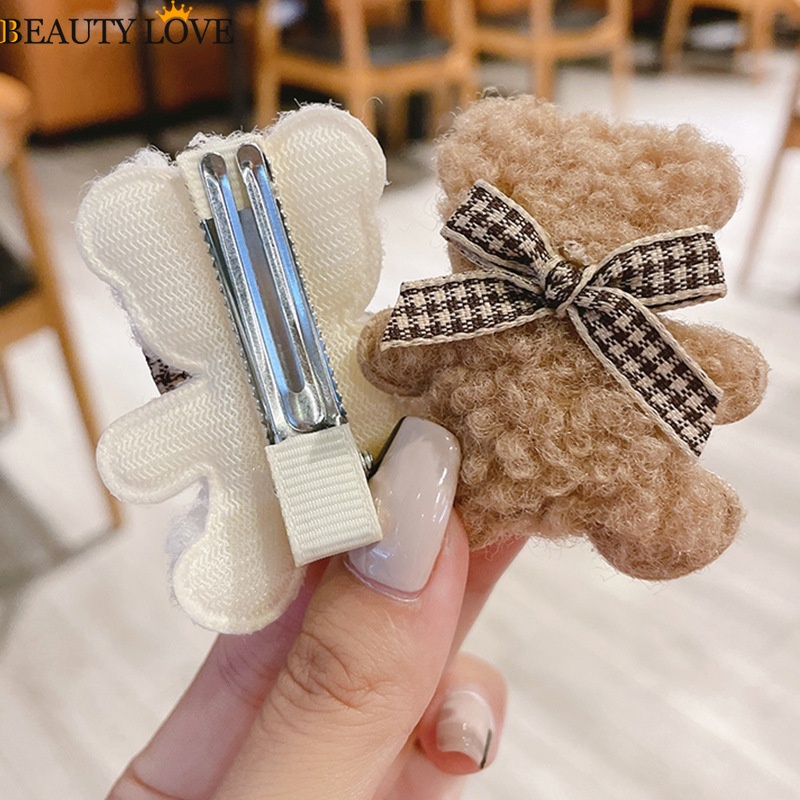 Kẹp Tóc Đuôi Ngựa Hình Gấu Bông Phong Cách Hàn Quốc Dễ Thương Ngọt Ngào Dành Cho Bạn Nữ 1 Cái