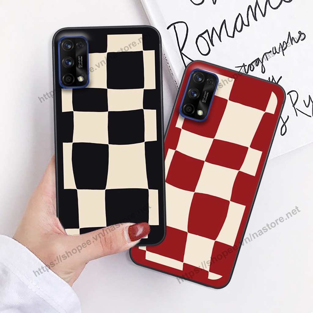 Ốp lưng Realme 7 / Realme 7 Pro mặt cười, họa tiết caro đơn giản đẹp cute