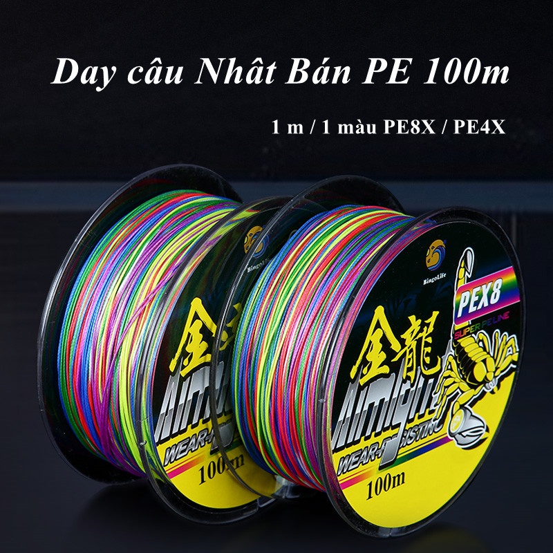 Bingolife Dây Câu Cá Bện PE Luya Nhật Bản 100m Chuyên Dụng