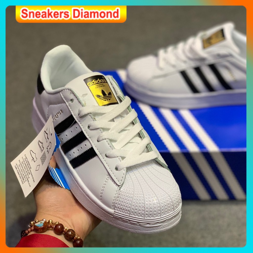 [Full Box  bill] Giày Thể Thao adidas Superstar  Trắng Sọc Đen Cao Cấp nam nữ full sz 36-43