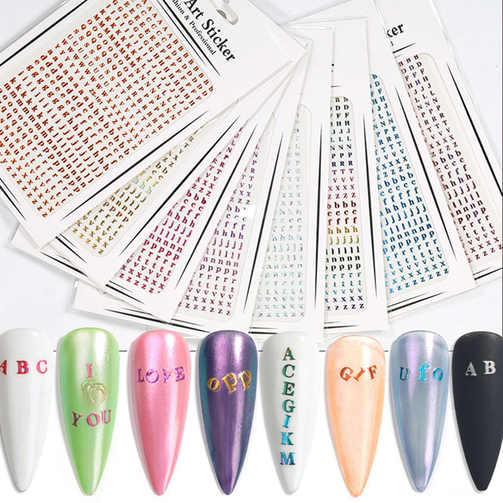 Tờ 26 chữ cái 3D không thấm nước để trang trí móng tay