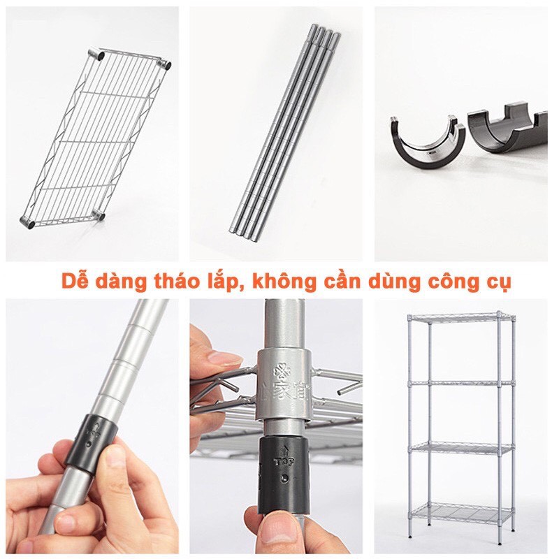 Kệ thép Carbon Steel kệ lưới lắp ráp nhiều tầng chịu lực siêu tiện lợi