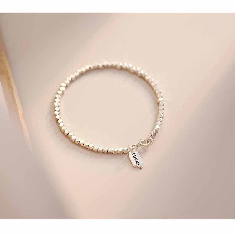 Hàng Mới Về [Hàng Mới Về] Vòng Tay Mạ Bạc Họa Tiết Hình Học Sang Trọng Thời Trang