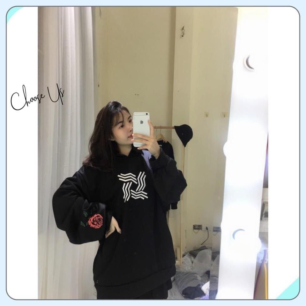 Áo Hoodie Nỉ Hoa Hồng Form Rộng UNISEX Kiểu Dáng Ulzzang Choose Us | BigBuy360 - bigbuy360.vn