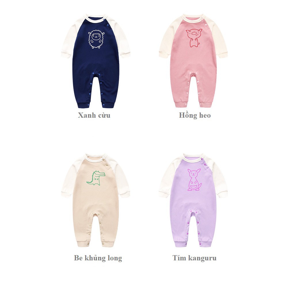 Body liền thân Quảng Châu dài tay cotton cao cấp cho bé trai gái  bodysuit cho bé sơ sinh, 1 tuổi, 2 tuổi