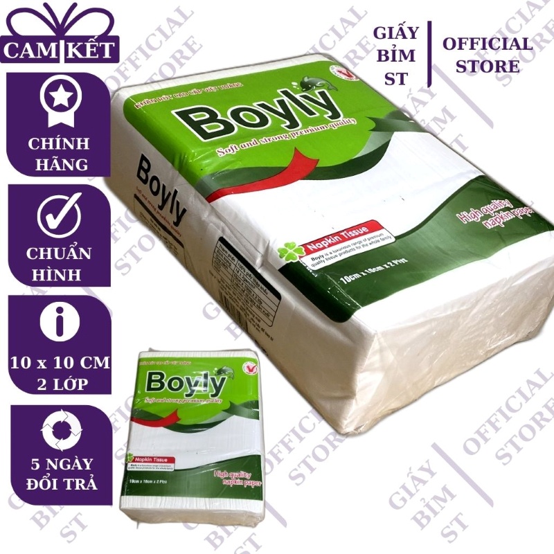 Khăn giấy ăn rút vuông cân Boyly cho nhà hàng, quán ăn