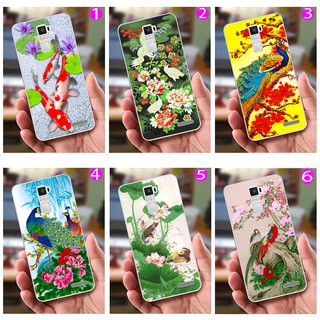 Ốp lưng Oppo R7 Plus (dẻo viền trắng trong) - Hình Chim Công, Cá Chép, Cò