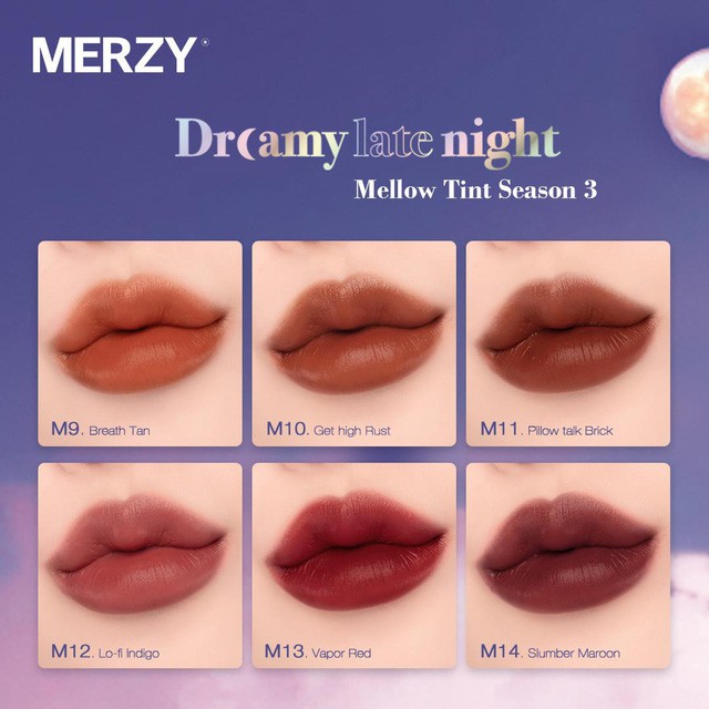 Son Kem Lì Merzy Dreamy Late Night Mellow Tint - Phiên bản A Late Night Mood HOT NHẤT HÈ 2021