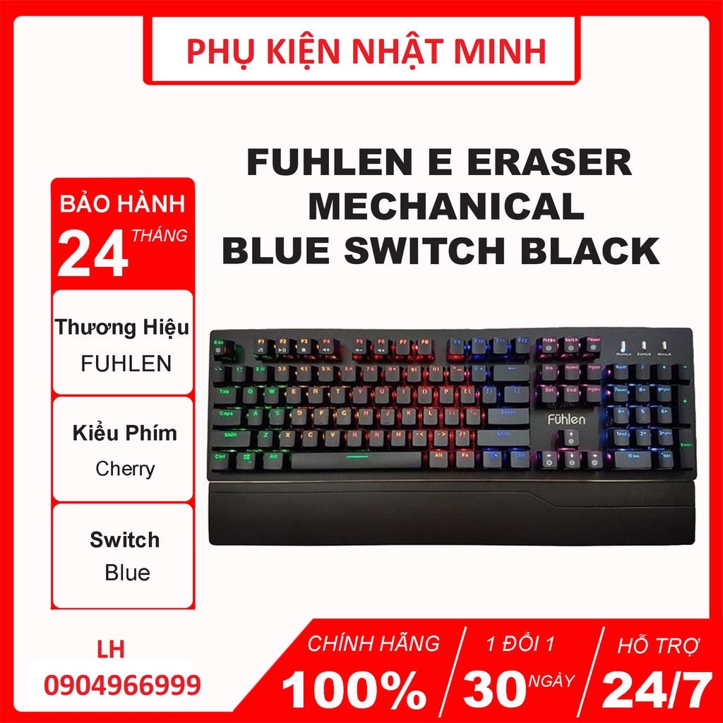 [TẶNG LÓT CHUỘT] Bàn phím Fuhlen E (Eraser) phím cơ siêu rẻ - bàn phím cơ chuyên game bảo hành chính hãng 24 tháng