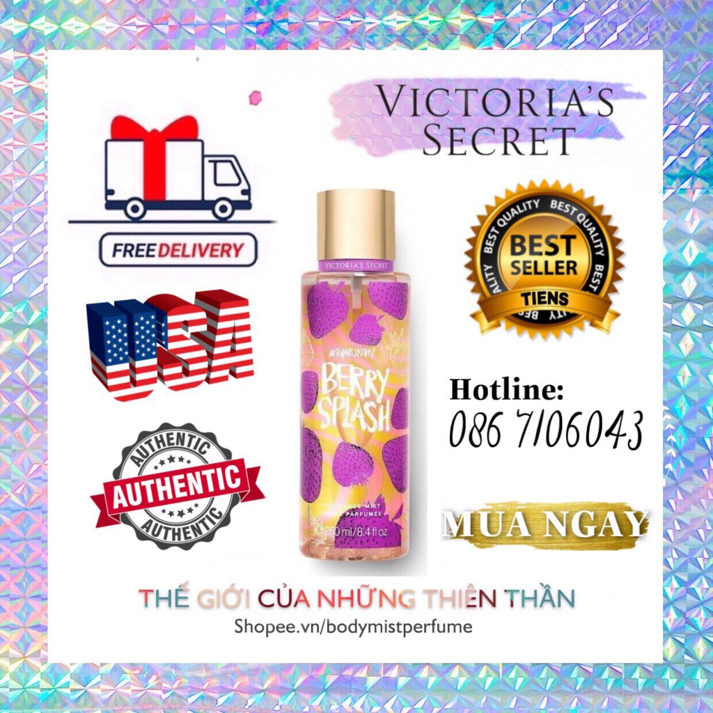 𝗕𝗢𝗗𝗬𝗠𝗜𝗦𝗧𝗣𝗘𝗥𝗙𝗨𝗠𝗘⚜️ Xịt Thơm Body Victoria’s Secret Berry Splash 250ml
