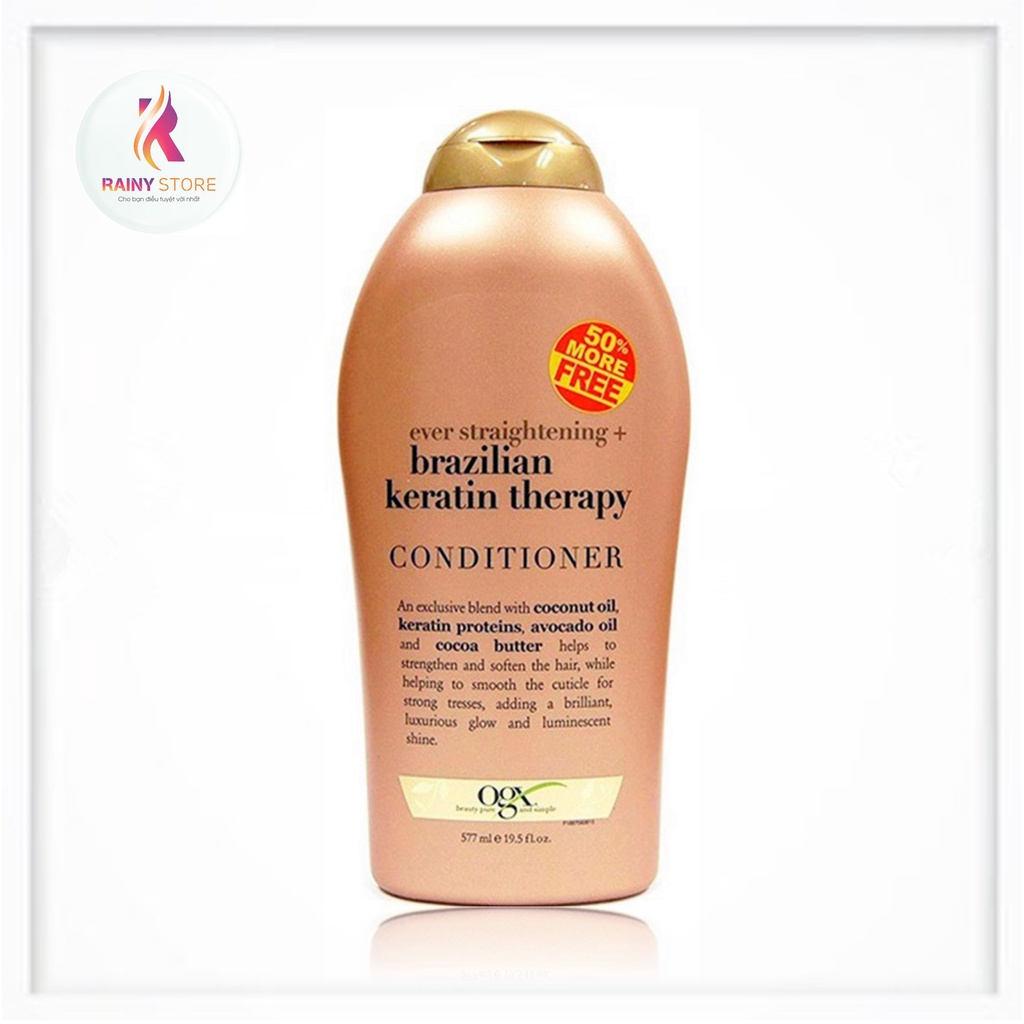 Dầu xả dưỡng ẩm phục hồi tóc OGX Brazilian Keratin Therapy 577ml