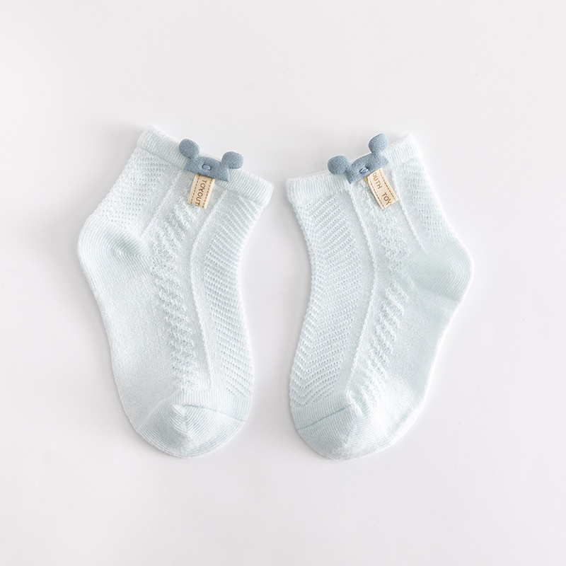 Tất điều hòa cao cổ cotton thoáng khí họa tiết Mickey cho bé từ 0-3 tuổi
