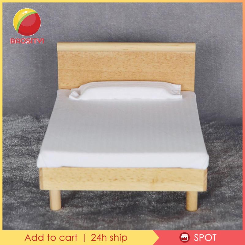 Mô Hình Giường Ngủ Mini Tỉ Lệ 1:12 Phong Cách Cổ Điển Trang Trí Nhà Búp Bê