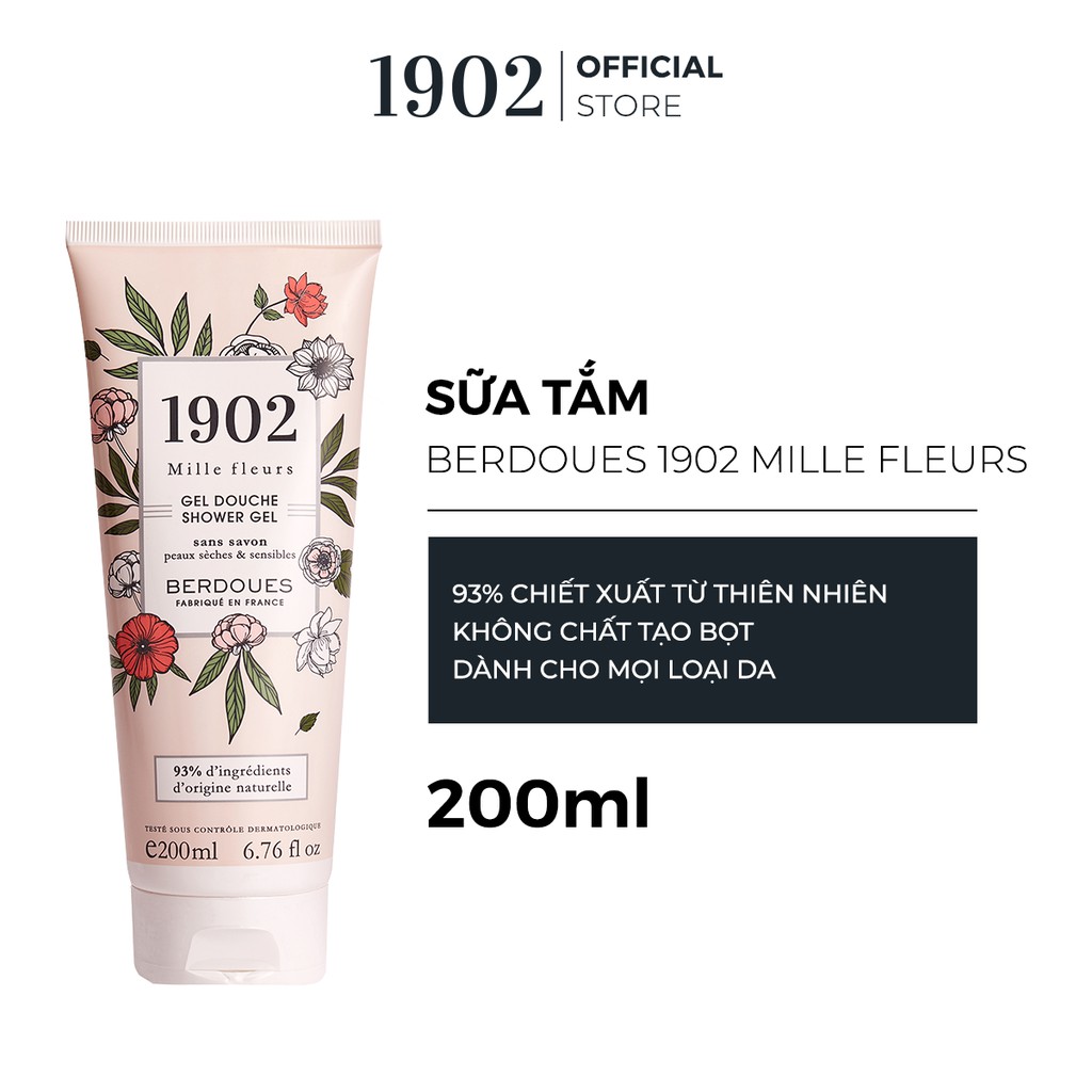 Sữa Tắm Nước Hoa Berdoues 1902- Mille Fleurs 200Ml (HSD 07/2022)