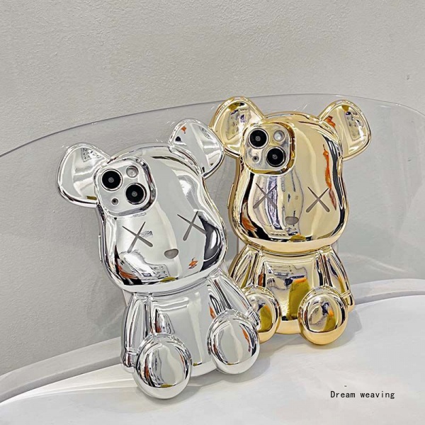 Ốp Điện Thoại Ba Chiều Mạ Vàng / Bạc Hình Gấu Bông Cho Apple Iphone 11 / 12 / 13 / pro / max