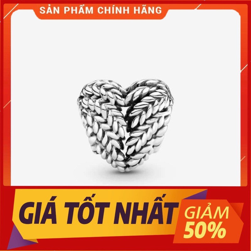 Charm tim lá lúa bạc s925 Cao Cấp - Đông Bích silver