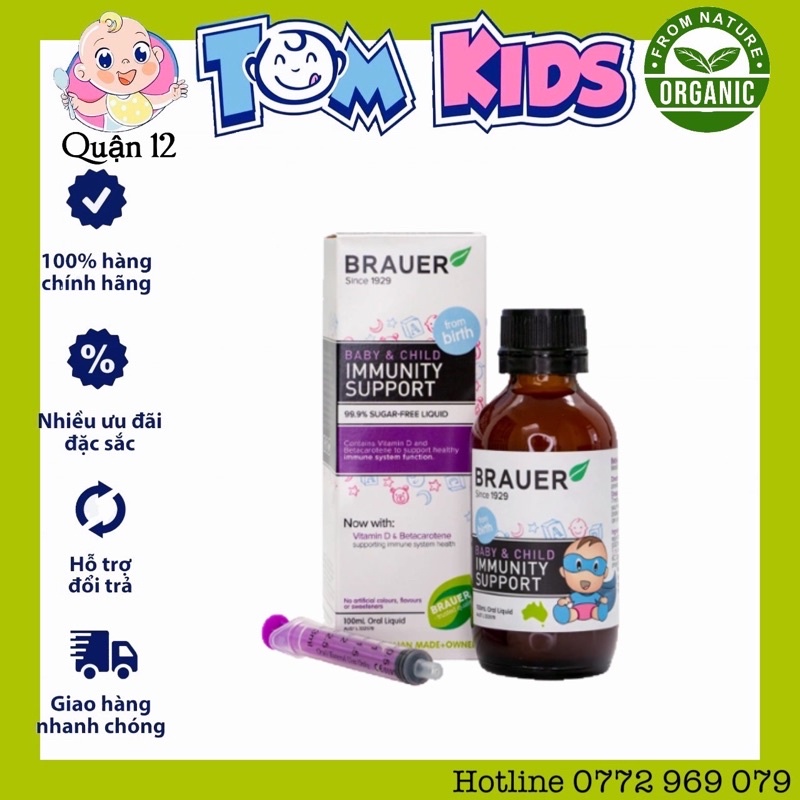 [HÀNG CHEMIST ] Siro Tăng Đề Kháng Brauer Immunity 100ml