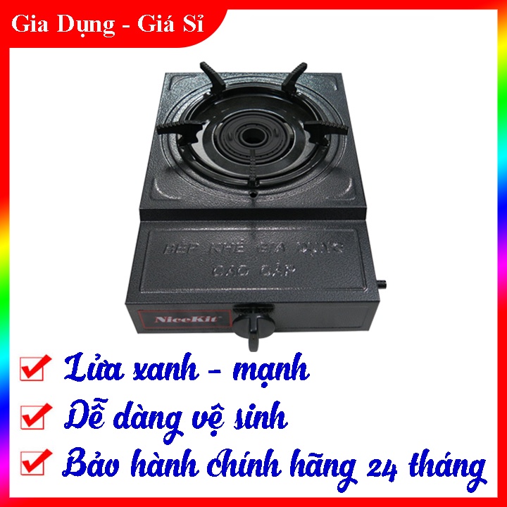 Bếp Gas Công Nghiệp Khè Gia Dụng NiceKit NK-1 Lò(G)KM, Bếp Gas cao cấp, Kiềng Men, Bảo Hành Chính Hãng 24 Tháng