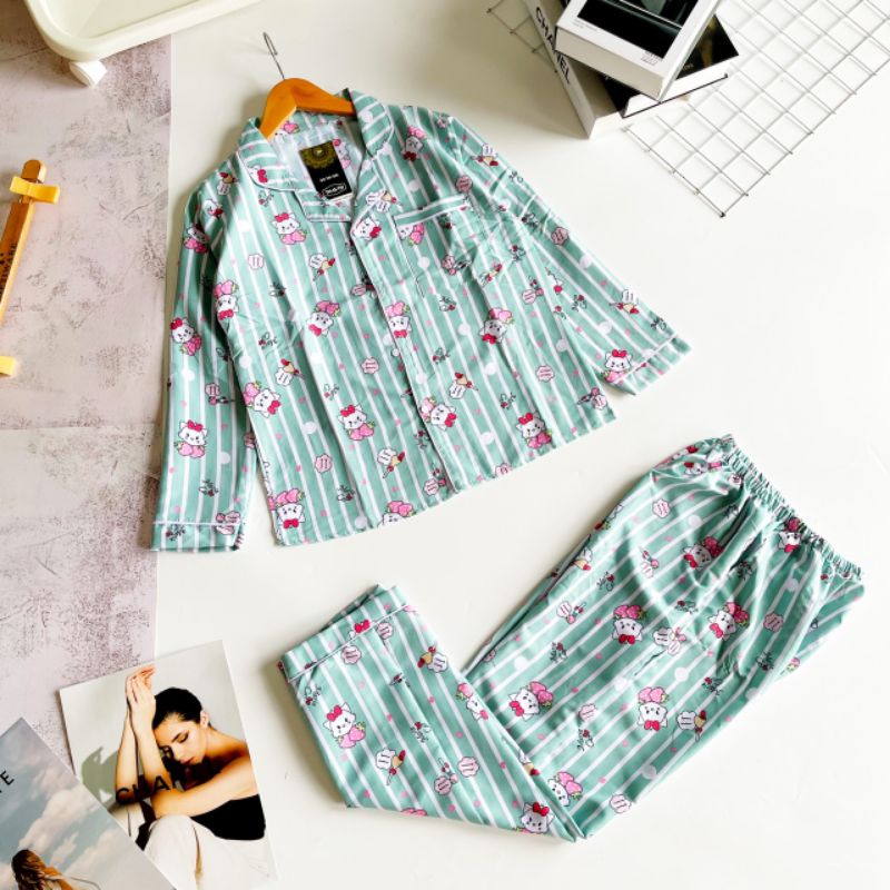 Bộ Pyjama Kate Thái Chuẩn Sịn Màu Mới Siêu Xinh
