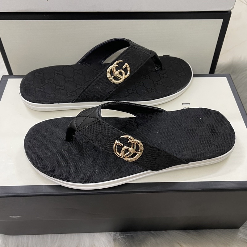 Dép tông da nam Chữ T kèm video trên tay) Tông ggg nam