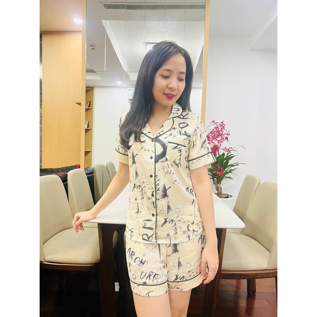 Bộ Pijama lụa Emma quần đùi LITIBABY