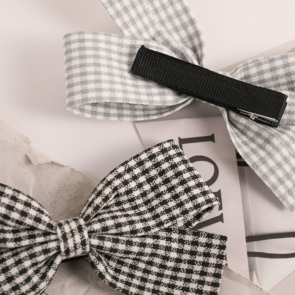 Kẹp Tóc Hình Nơ Họa Tiết Kẻ Sọc