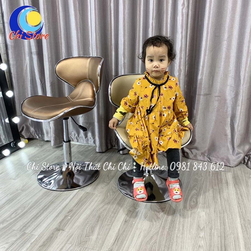 Ghế Xoay Ngồi Live, Bán Quần Áo Chỉnh Độ Cao Từ 30-50cm, Ghế Ngồi Văn Phòng Xoay 360 Độ Bọc Da