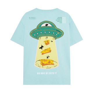 Áo Thun Cheese Hundred UFO Màu Xanh