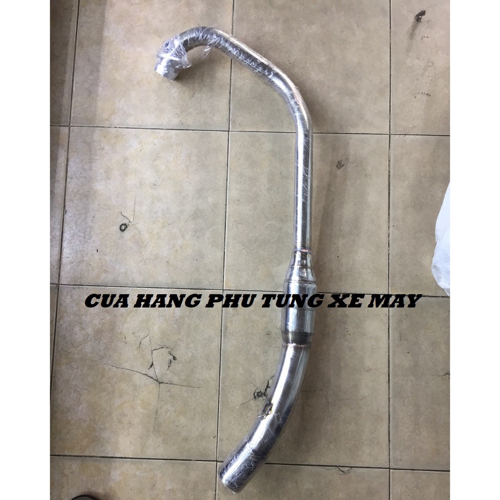 Cổ Pô Inox Bầu hơi gắn Lon Pô kiểu cho xe Exciter 135/ Exciter 150/ Honda Winner 150/ Raider Fi/ Satria/ Fz/ Sonic