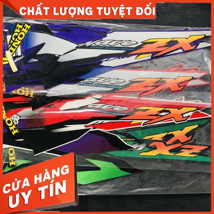 [BAO ĐỔI TRẢ] Bộ tem cực chất cho xe WAVE ZX siêu nét 3 lớp