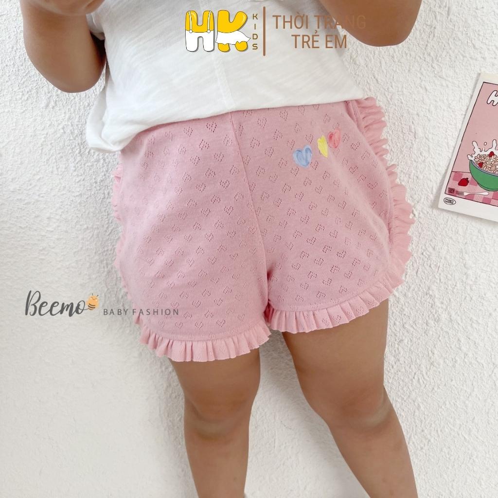 Quần đùi cho bé gái HK KIDS chất cotton lỗ mềm mại thoáng mát cho bé từ 8-22kg hàng chính hãng