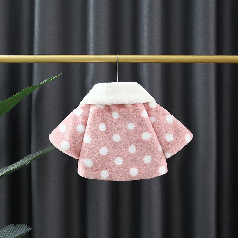 Áo Khoác Tay Dài Phủ Lông Dày Dặn Chống Gió In Họa Tiết Da Báo Thời Trang Mùa Đông Cho Bé Gái