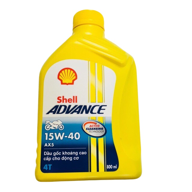 NHỚT SHELL ADVANCE AX5 15W-40 0,8L (Nhớt xe số)