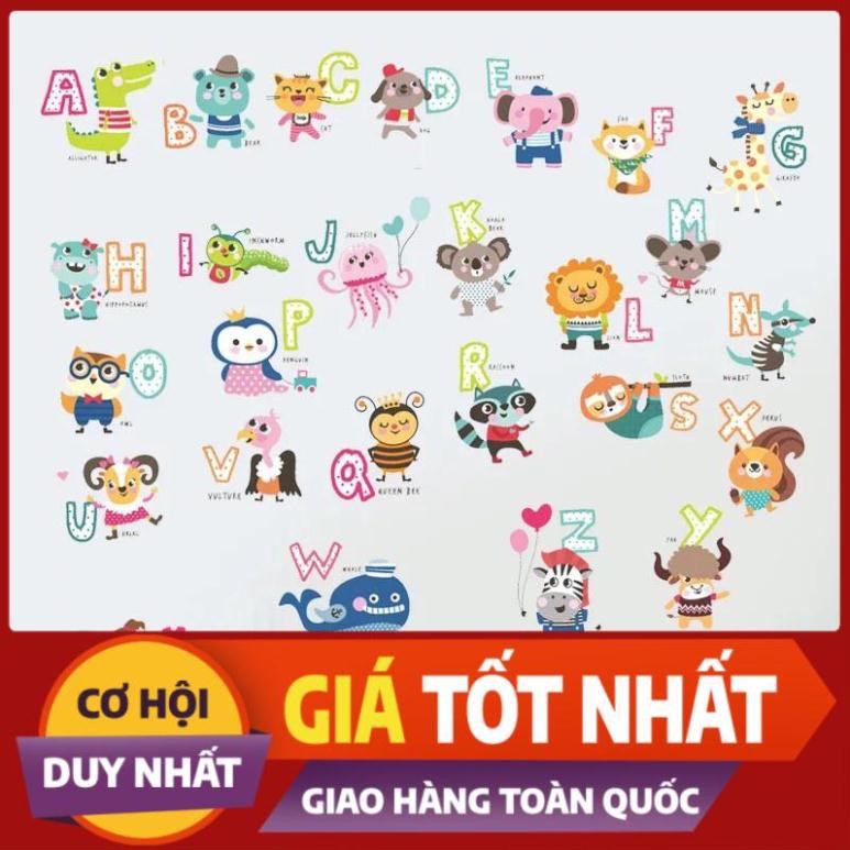 [HANG UY TÍN - GIÁ RẺ] Decal trang trí tường Bảng Chữ Cái Tiếng Anh kèm thú vui nhộn