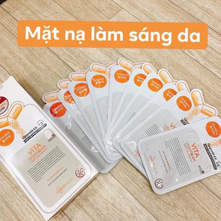 [Hộp 10mask] Mặt nạ dưỡng trắng, mờ vết thâm Mediheal Vita Lightbeam Essential Mask Ex