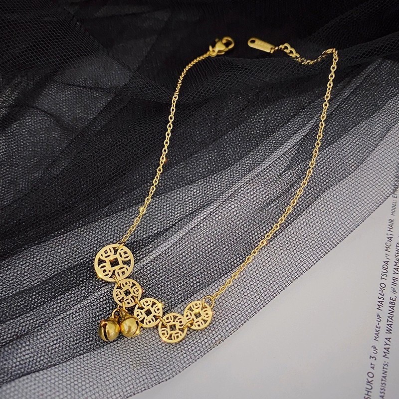 [Mã FARSSTGRE giảm 5K đơn bất kỳ] lắc chân titan kim tiền may mắn ko rỉ