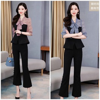 HÀNG QUẢNG CHÂU - SET BỘ PHỐI VOAN CỔ NƠ THANH LỊCH - QC01310
