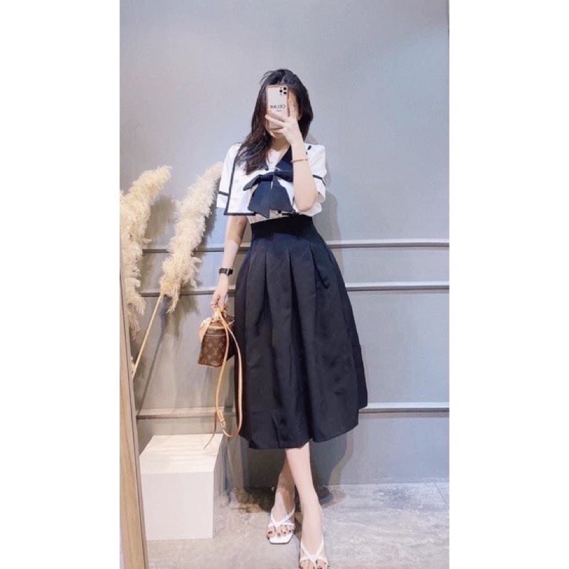 SET ÁO NƠ THUỶ THỦ MIX CHÂN VÁY