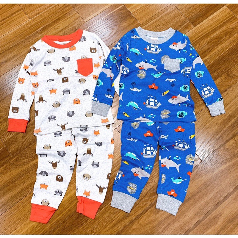 Bộ dài tay cotton borip bé trai có túi (Sz 10-23kg)