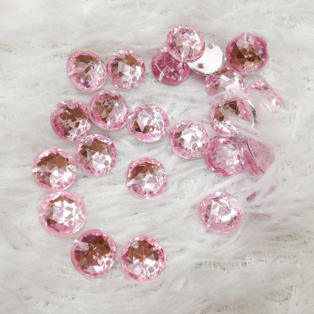 Hạt cườm kết áo tròn giác hoa văn 3d size 8mm đủ màu đính trang trí áo dài áo đầm