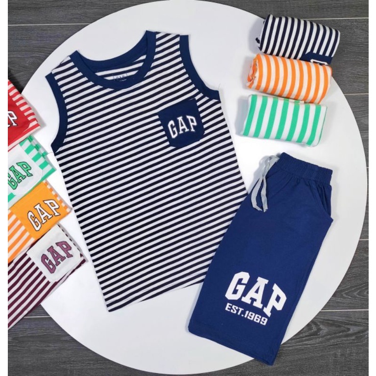 {20-50kg} Bộ ba lỗ bé trai hàng vnxk gapkids chất mát
