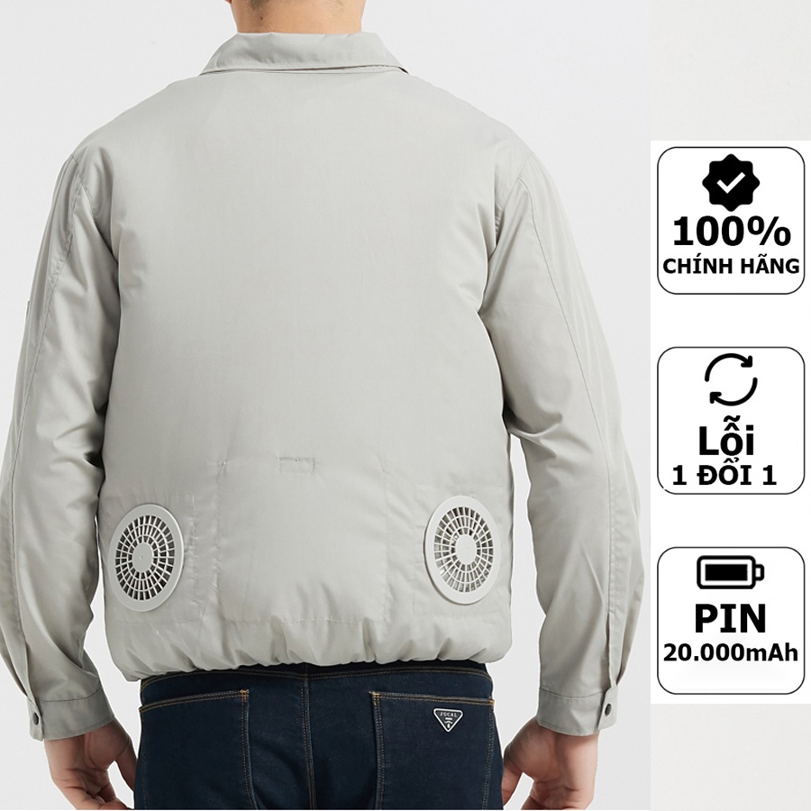 Áo Quạt Gió Điều Hoà DAIZO Chính Hãng Pin 30.000mAh, Chạy 10 - 17 Tiếng, BH 1 Năm, Tặng 2 Túi Đá Khô