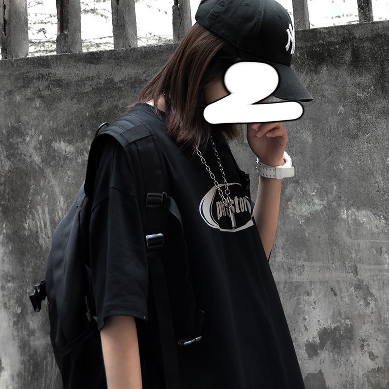 Áo Thun COZOK Tay Ngắn Dáng Rộng In Chữ Kiểu Hồng Kông Cá Tính